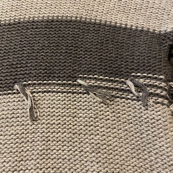 Anthropologie | Cashmere grey stripe distressed v-neck sweater NWT size XS - Picture 8 of 10